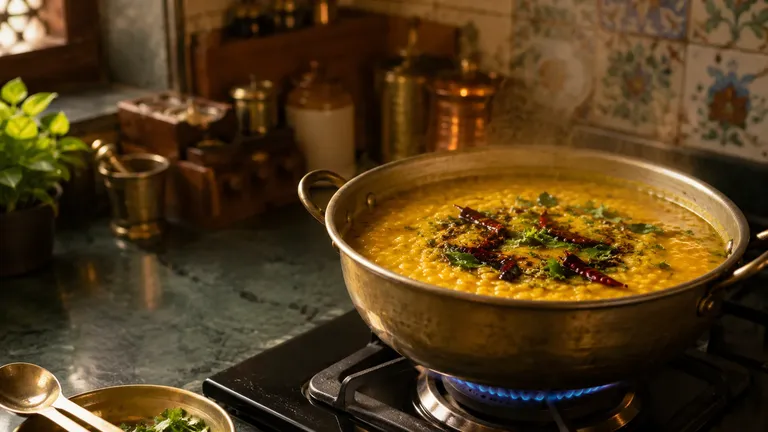 Yummy dal being cooked