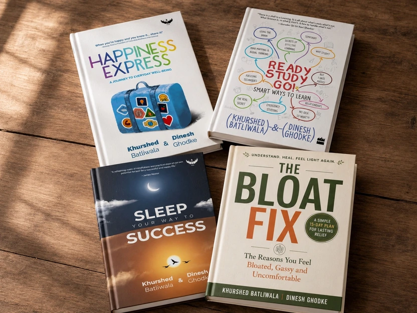 The four Bawa & Dinesh books in a flat lay