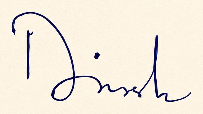 Dinesh's signature