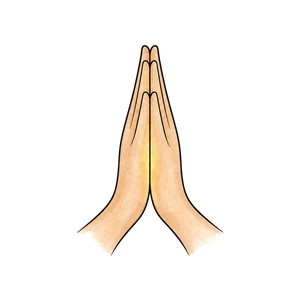 Two hands joined in namaste