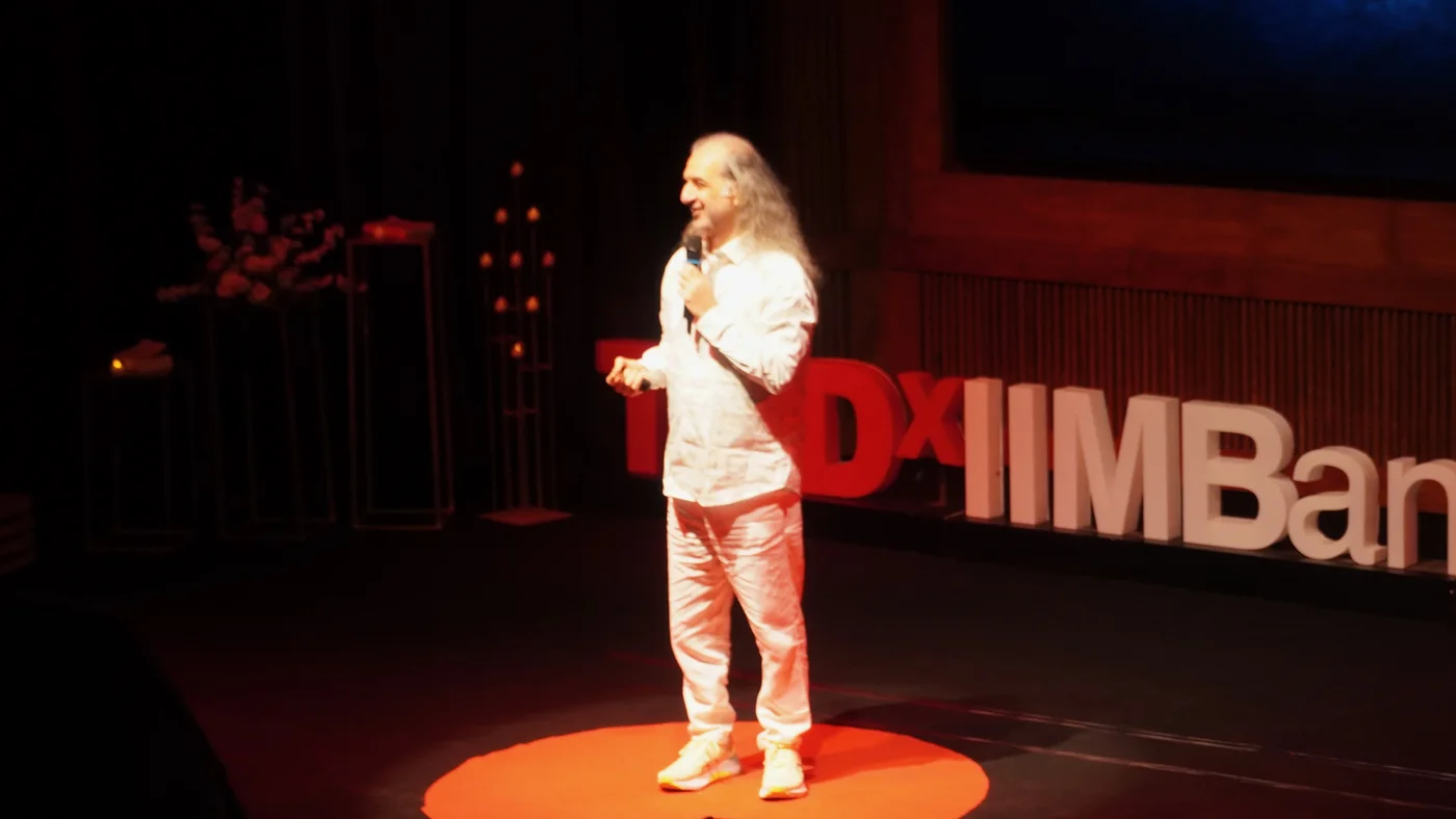 Bawa on stage at TEDx IIM Bangalore