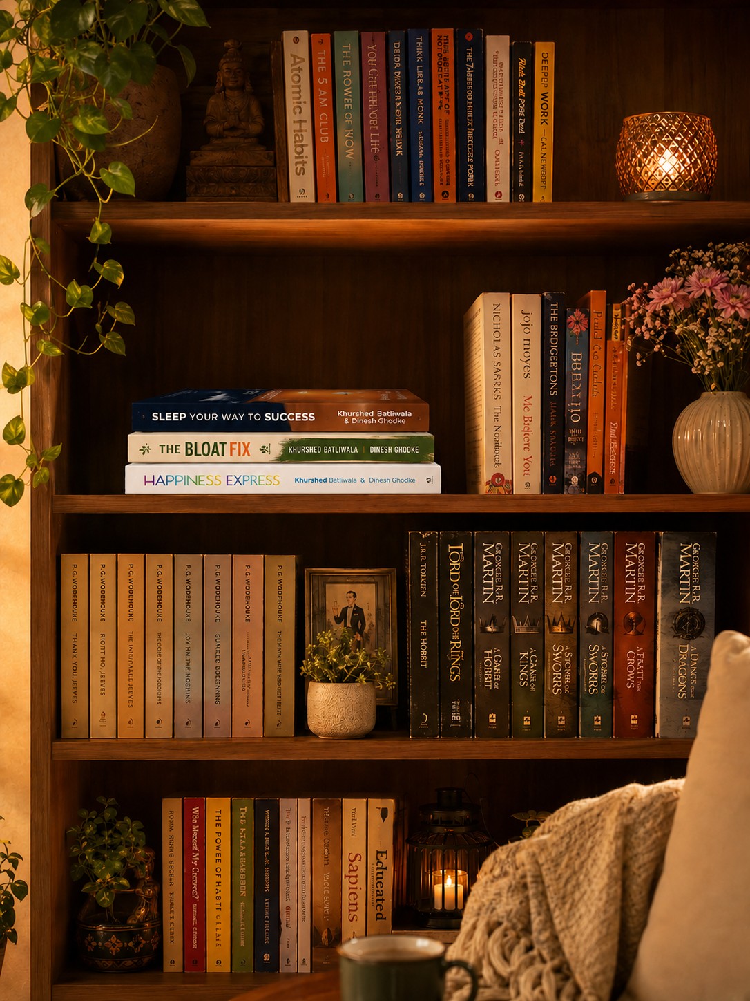 A stack of well read books